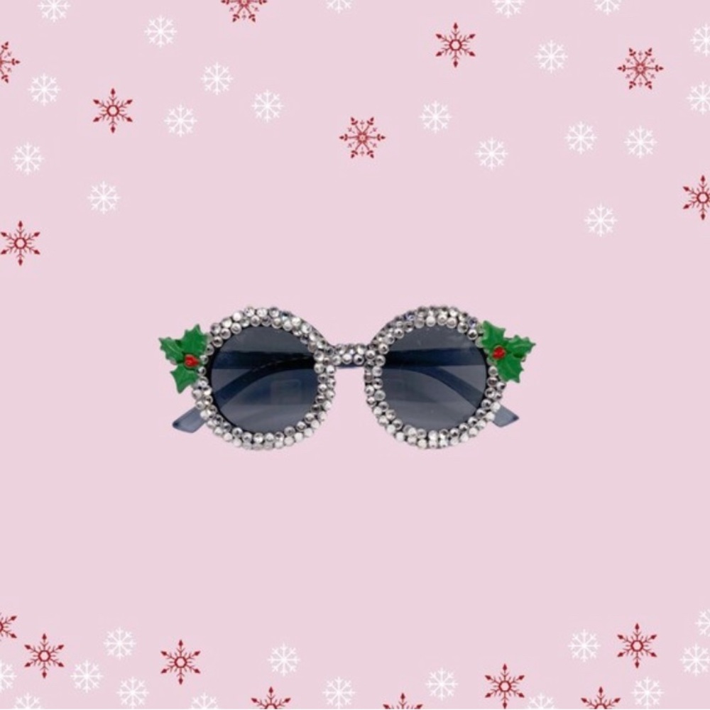 Children’s Christmas Mistletoe rhinestone glasses